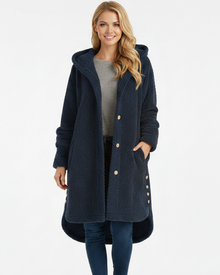 Sonia Women's Fleece Hooded Robe – Soft & Warm Comfortable Fit Lounge Dress