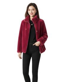 Blaise Reversible Fleece Jacket for Women – Quilted, High Collar & Winter Warmth