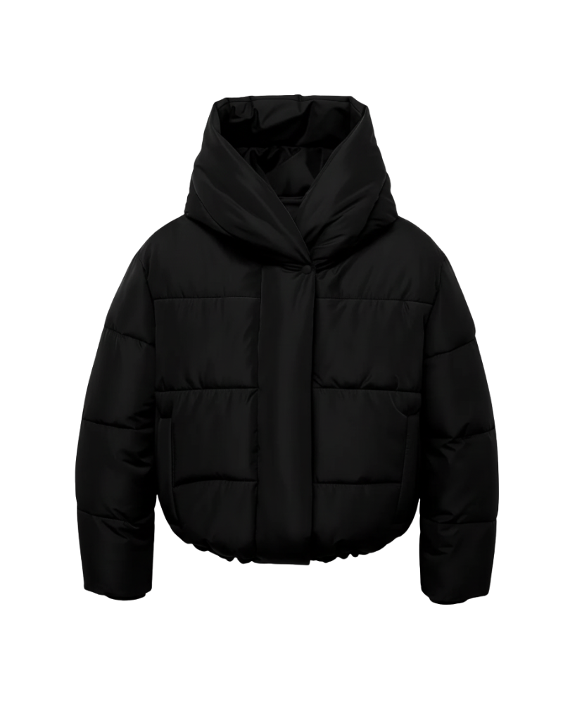 Ruffa Quilted Jacket for Women – Short Cut, Large Hood & Comfortable Warmth