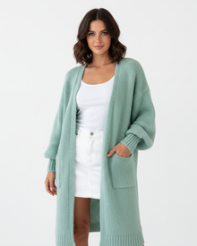 Laleng Long Oversize Cardigan for Women – Soft Knit Vest with Pockets & Relaxed Fit