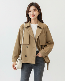 Charlotte Trench Court Women’s – Lightweight Spring Jacket Fitted Cut & Notched Collar