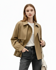 Charlotte Trench Court Women’s – Lightweight Spring Jacket Fitted Cut & Notched Collar