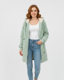 Faye Women's Fleece Jacket – Soft Fleece with Hood, Loose Fit & Daily Comfort