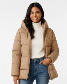 Zahra Women's Hooded Puffer Jacket – Lightweight and Warm Quilted Coat