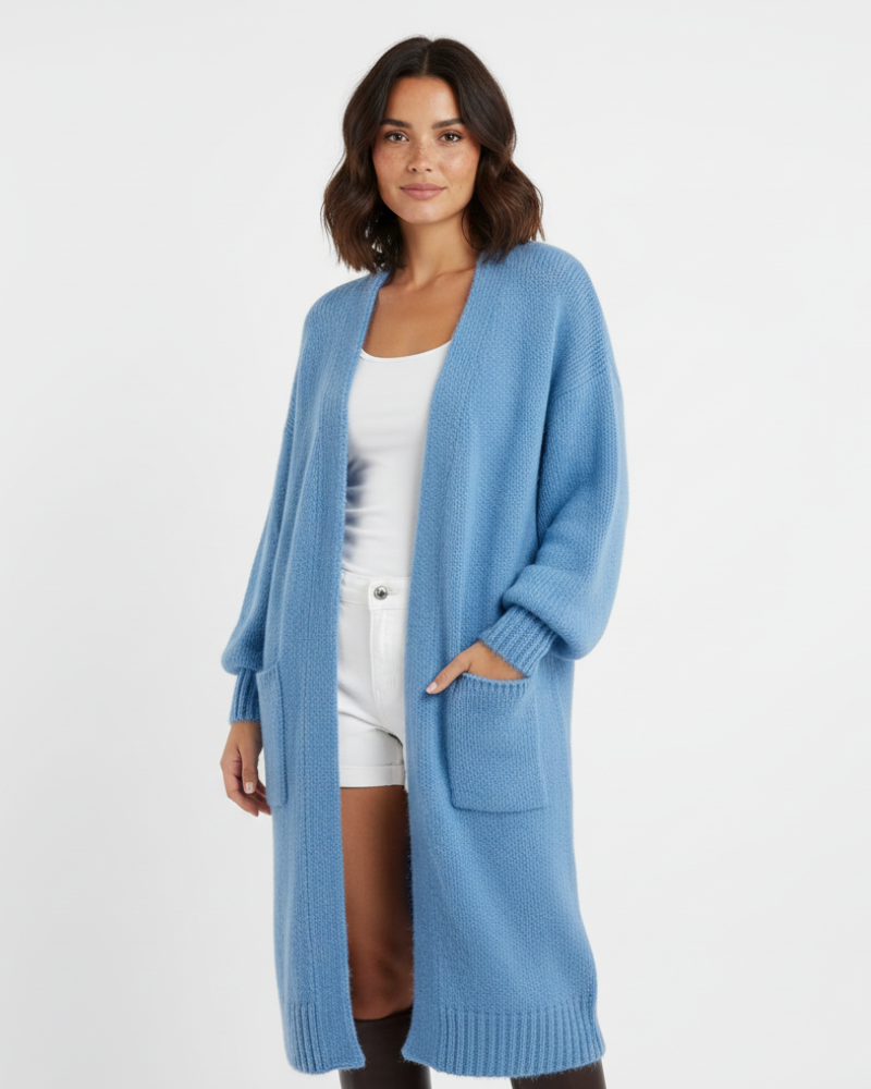Laleng Long Oversize Cardigan for Women – Soft Knit Vest with Pockets & Relaxed Fit