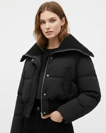 Luna Oversized Women's Puffer Jacket – Lightweight Quilted Coat with Stand-Up Collar for Autumn & Winter