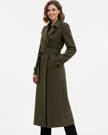 Gianilla Women's Long Fitted Coat – Elegant Coat with Belt, Modern Winter Style