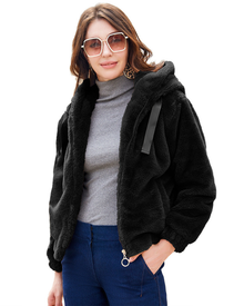 Emmaru Women's Teddy Hoodie Jacket – Warm Fleece Coat Comfortable Fit & Trendy Look