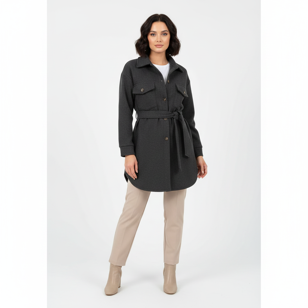 Jaze Mode Women's Polo Jacket – Casual Fit with Notched Collar & Buttoning