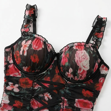 Rosaveil – Floral Mesh Lace-Up Nightdress