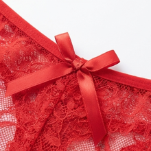Velara – Women's Floral Lace Open-Crotch Thong
