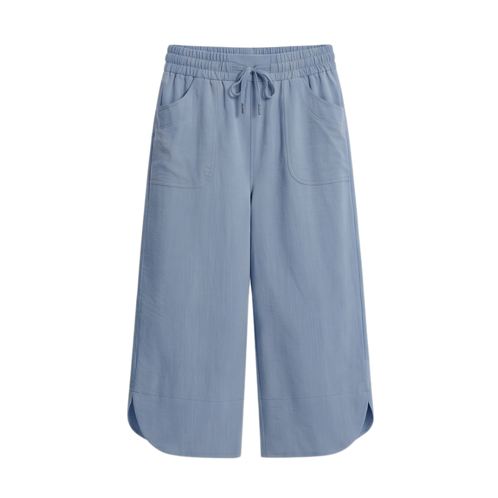 Lounella – Soft Cropped Wide-Leg Pants with Pockets