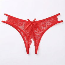 Velara – Women's Floral Lace Open-Crotch Thong