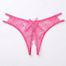 Velara – Women's Floral Lace Open-Crotch Thong