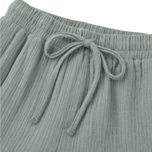 Linelle – Women's Crinkle Wide-Leg Cropped Pants with Pockets