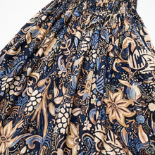 Floressa – Smocked High-Waist Floral Maxi Skirt with Flowy A-Line Sweep