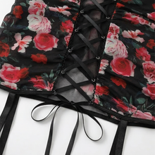 Rosaveil – Floral Mesh Lace-Up Nightdress