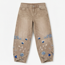 Bloomara – Women's Embroidered Wide-Leg Jeans with Tulip Hem
