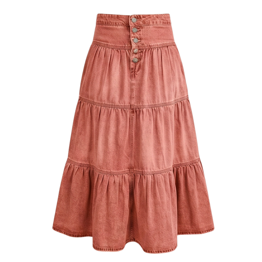 Soléra – Soft Button-Front Maxi Skirt