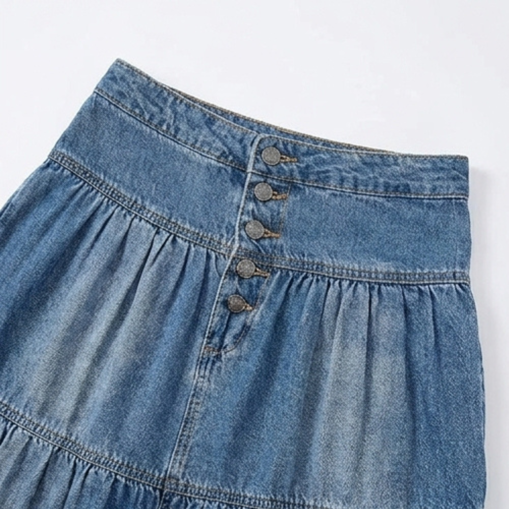 Soléra – Soft Button-Front Maxi Skirt
