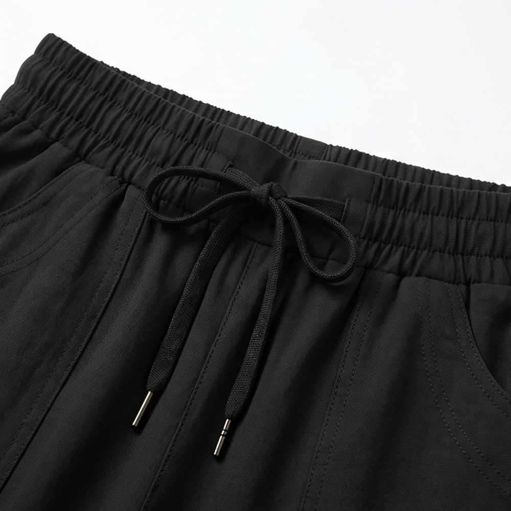 Lounella – Soft Cropped Wide-Leg Pants with Pockets