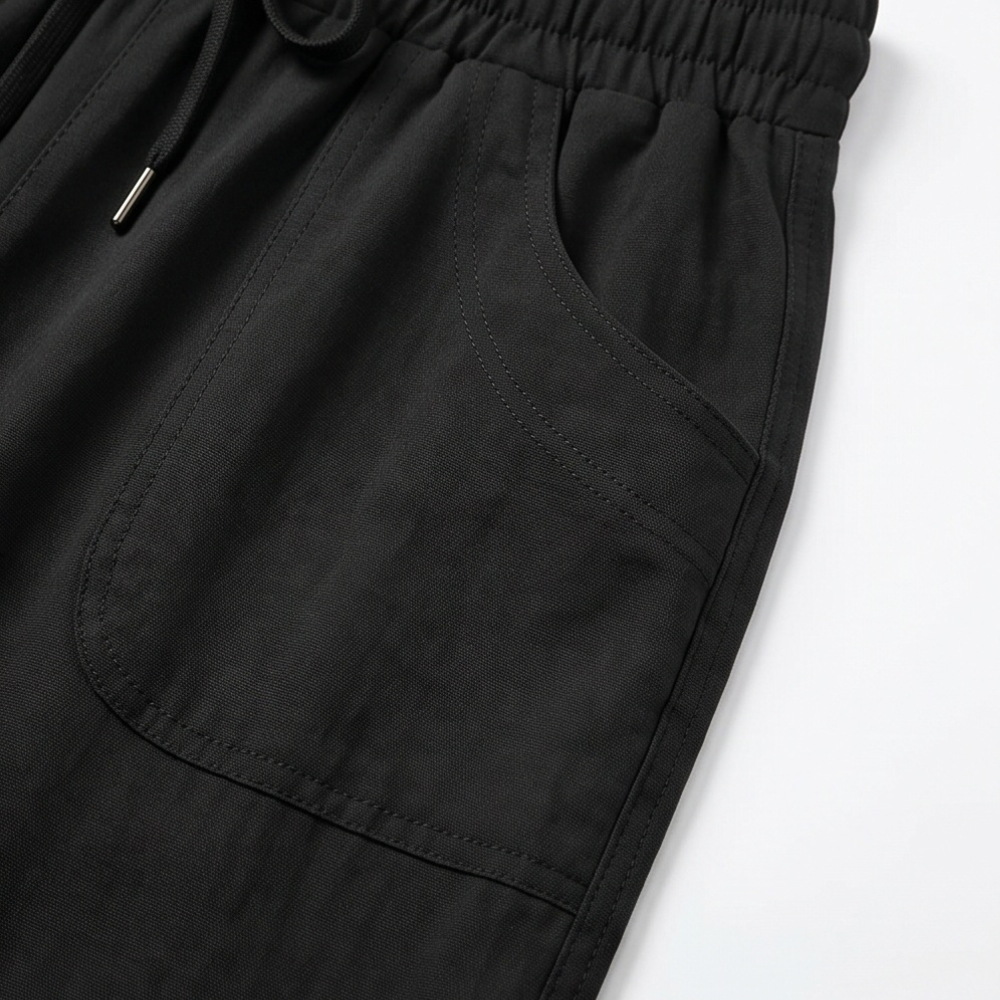 Lounella – Soft Cropped Wide-Leg Pants with Pockets
