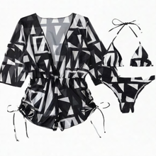 Lunavera – Women's Tropical 3-Piece Swim Set with Kimono