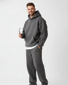 Kai Men's Jogging Set – Plain Sweatshirt & Comfortable Pants, Relaxed Fit