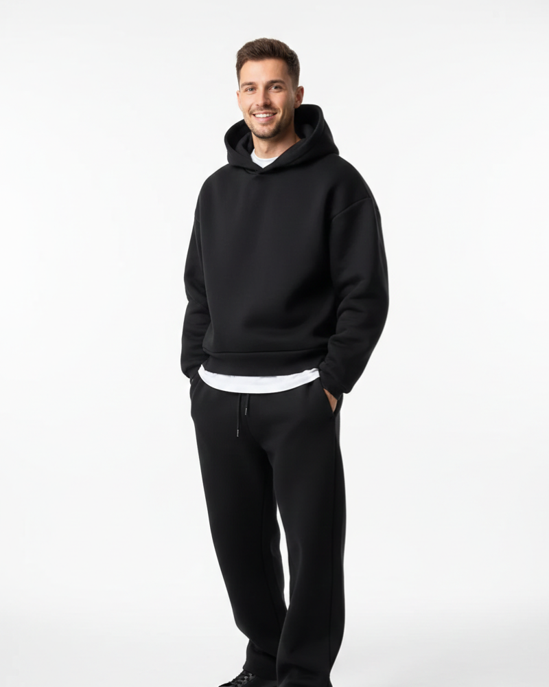 Kai Men's Jogging Set – Plain Sweatshirt & Comfortable Pants, Relaxed Fit
