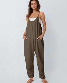 Kathrine Women's Jumpsuit – Loose Summer Jumpsuit with Straps, V-Neck & Casual Chic Pockets