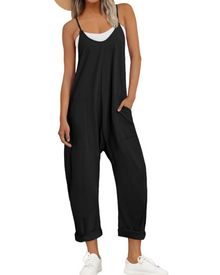 Kathrine Women's Jumpsuit – Loose Summer Jumpsuit with Straps, V-Neck & Casual Chic Pockets