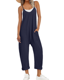 Kathrine Women's Jumpsuit – Loose Summer Jumpsuit with Straps, V-Neck & Casual Chic Pockets