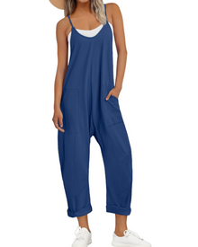 Kathrine Women's Jumpsuit – Loose Summer Jumpsuit with Straps, V-Neck & Casual Chic Pockets