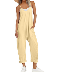 Kathrine Women's Jumpsuit – Loose Summer Jumpsuit with Straps, V-Neck & Casual Chic Pockets