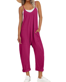 Kathrine Women's Jumpsuit – Loose Summer Jumpsuit with Straps, V-Neck & Casual Chic Pockets