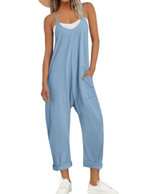 Kathrine Women's Jumpsuit – Loose Summer Jumpsuit with Straps, V-Neck & Casual Chic Pockets