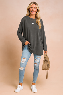 Sophie Laurent | Relaxed Long Sleeve Tunic Top For Women