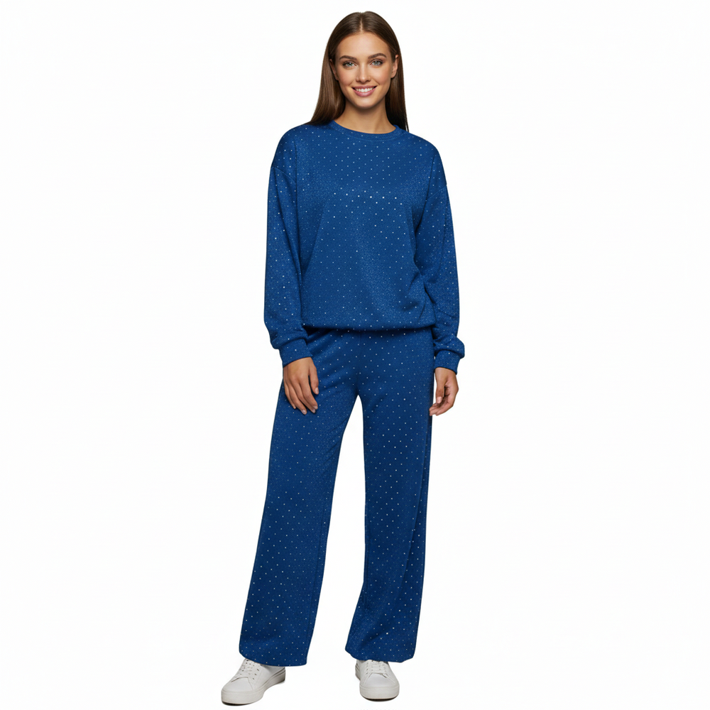 Kira Women's Loungewear Set – Chic Comfort Set with Elegant Glitter Details
