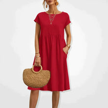 Summer Dress Women Aria – Comfortable Empire Dress with Pockets & Light Short Sleeves