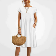 Summer Dress Women Aria – Comfortable Empire Dress with Pockets & Light Short Sleeves