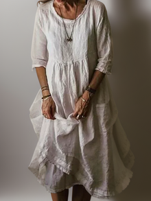 Camille Maxi Dress Woman – Long Dress in Light Linen, Elegant & Ideal for Summer