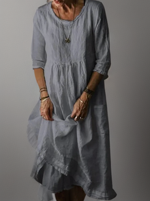 Camille Maxi Dress Woman – Long Dress in Light Linen, Elegant & Ideal for Summer