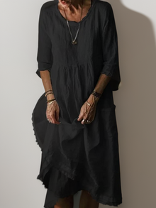 Camille Maxi Dress Woman – Long Dress in Light Linen, Elegant & Ideal for Summer