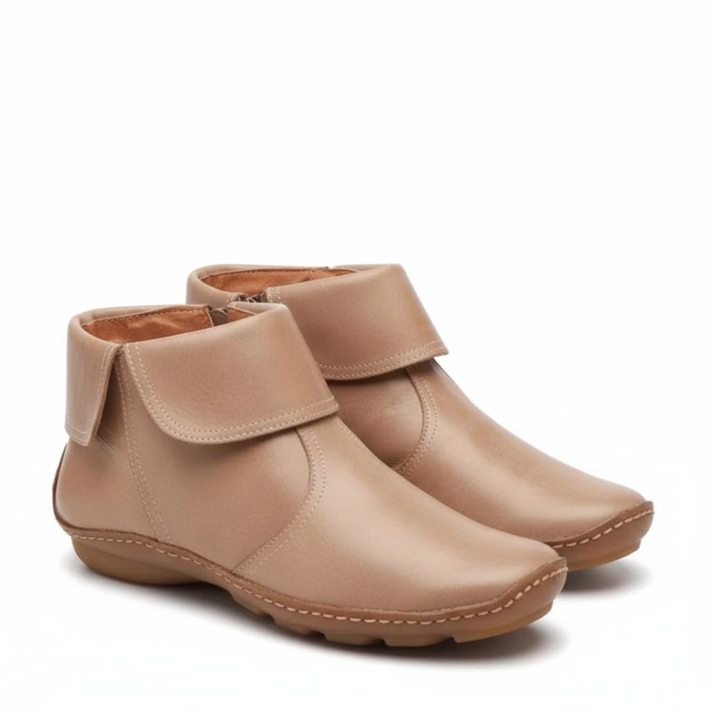 Leila Women's Boots – Waterproof Soft Leather Ankle Boots with Non-Slip Sole