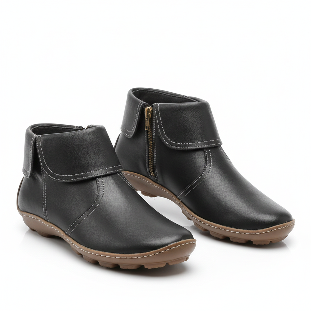 Leila Women's Boots – Waterproof Soft Leather Ankle Boots with Non-Slip Sole