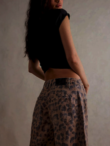 Leilani Monroe | Leopard Print Barrel Jeans For Women