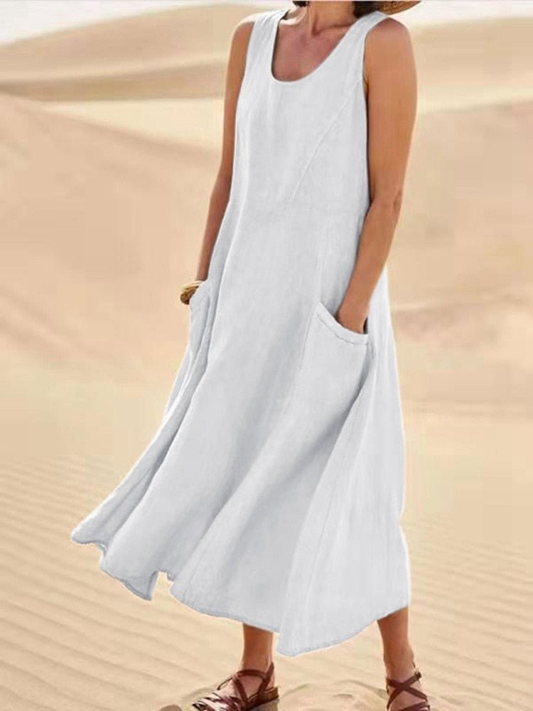 Nicole Summer Dress Woman – Flowing Dress in Breathable Fabric with Casual & Elegant Cut