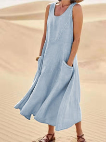 Nicole Summer Dress Woman – Flowing Dress in Breathable Fabric with Casual & Elegant Cut