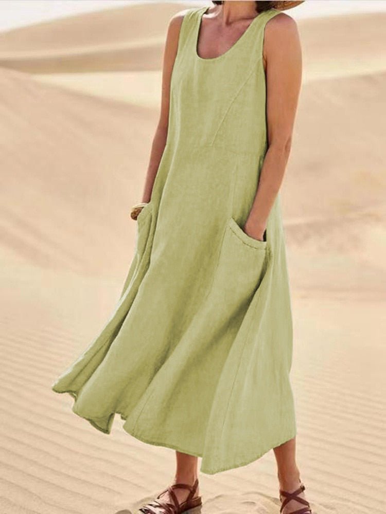 Nicole Summer Dress Woman – Flowing Dress in Breathable Fabric with Casual & Elegant Cut