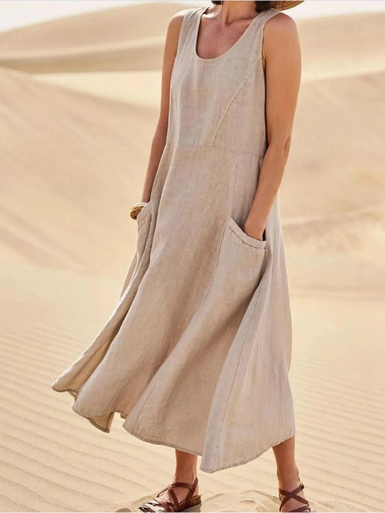 Nicole Summer Dress Woman – Flowing Dress in Breathable Fabric with Casual & Elegant Cut